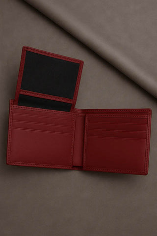 Maroon Leather Wallet – Bold Elegance in a Compact Form - Ecowears.pk