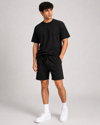 Black Relaxed Shorts Set