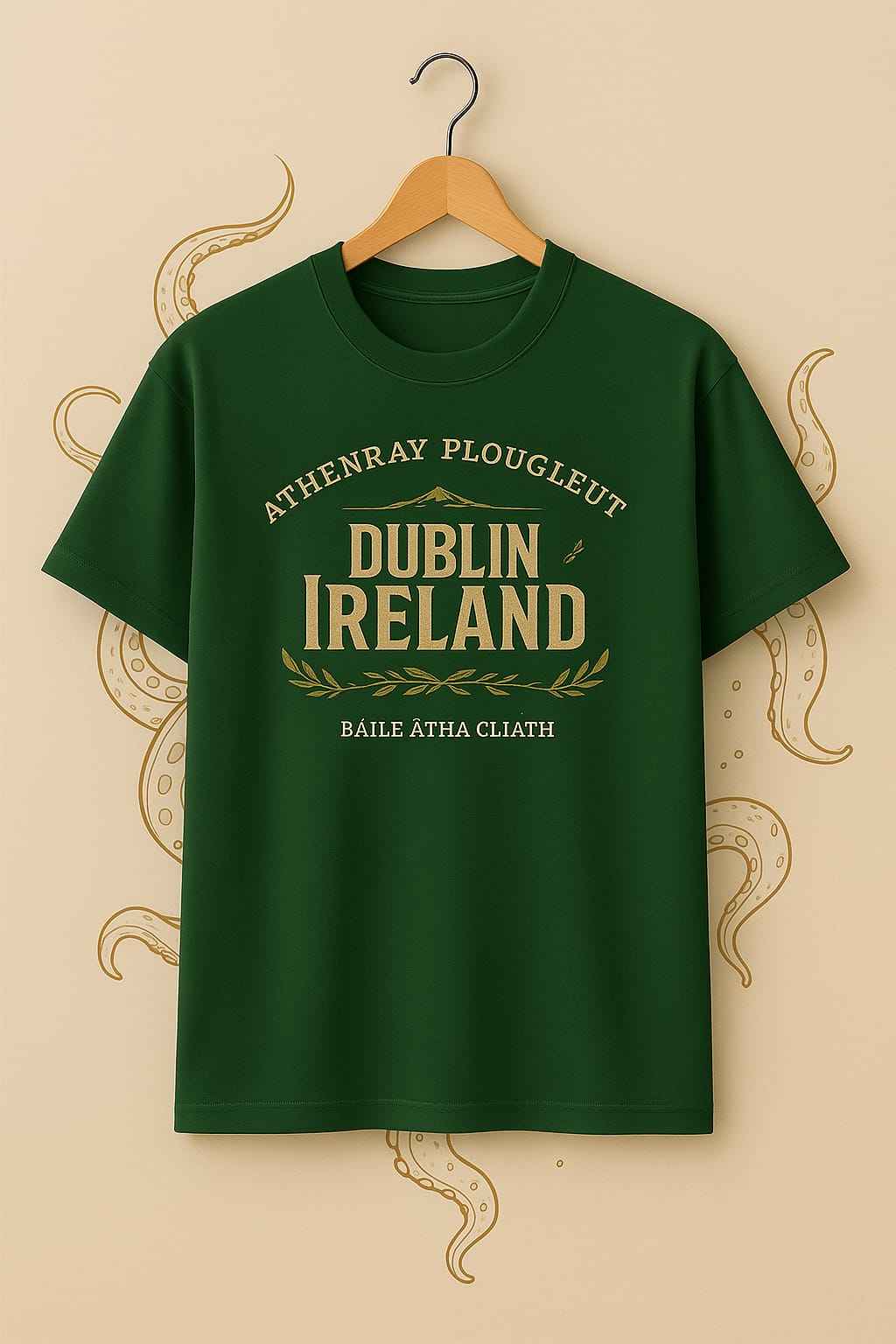 Men’s Down-Shoulder Cotton Green Drift T-Shirt