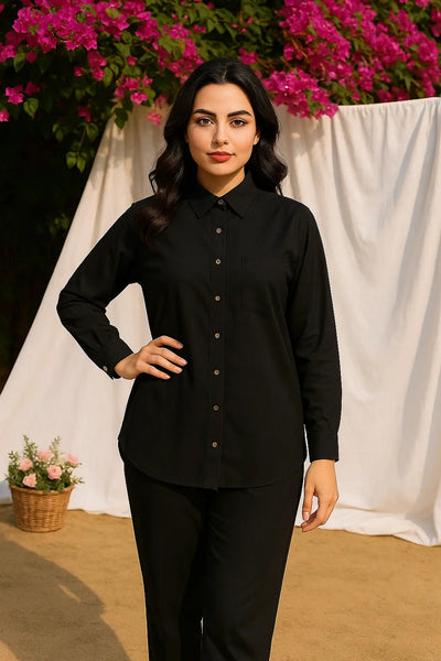 Midnight Muse Co-Ord Set – Classic Black Elegance Redefined