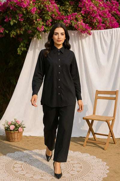 Midnight Muse Co-Ord Set – Classic Black Elegance Redefined