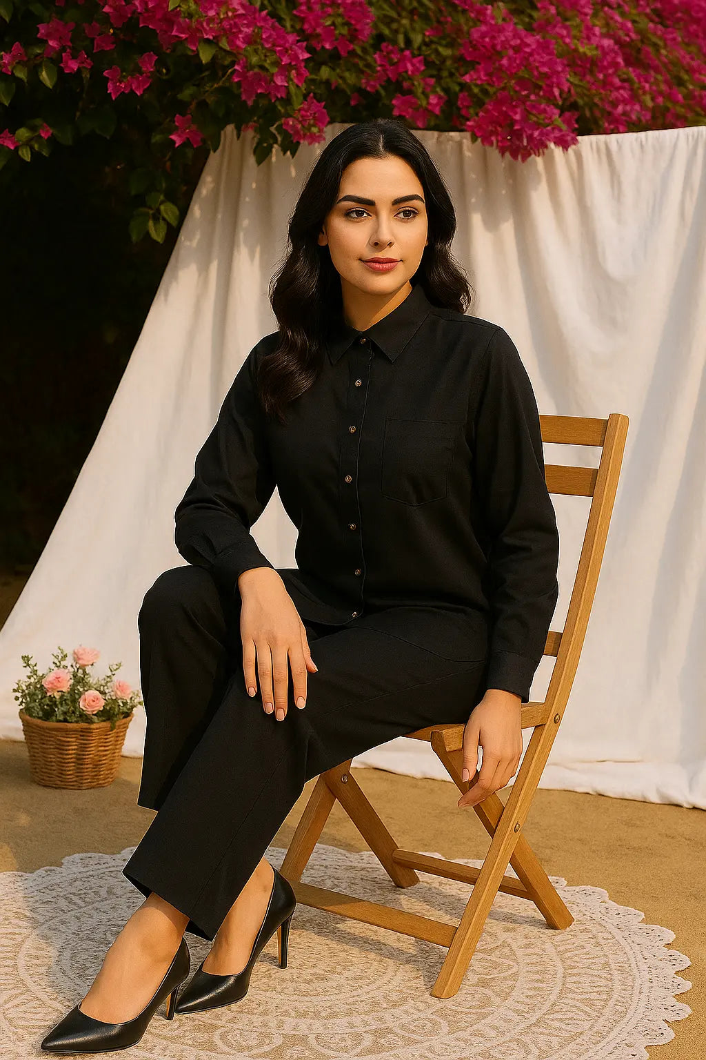 Midnight Muse Co-Ord Set – Classic Black Elegance Redefined