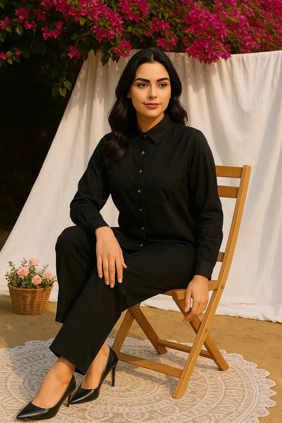 Midnight Muse Co-Ord Set – Classic Black Elegance Redefined