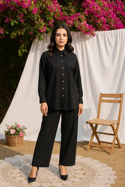 Midnight Muse Co-Ord Set – Classic Black Elegance Redefined