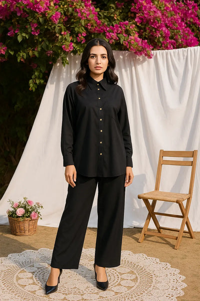 Midnight Muse Co-Ord Set – Classic Black Elegance Redefined