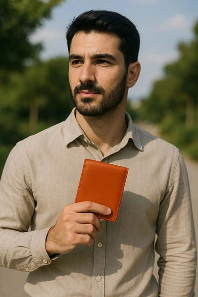 Minimalist RFID Leather Wallet – Slim & Secure Design