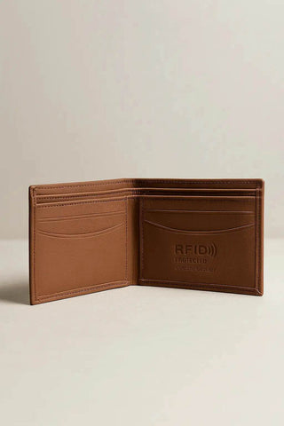 Minimalist RFID Leather Wallet – Slim & Secure Design - Ecowears.pk
