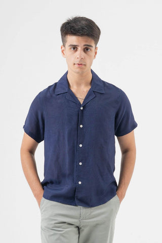 Modern Navy Short Sleeve Shirt for Effortless Style - Ecowears.pk