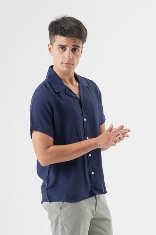 Modern Navy Short Sleeve Shirt for Effortless Style - Ecowears.pk
