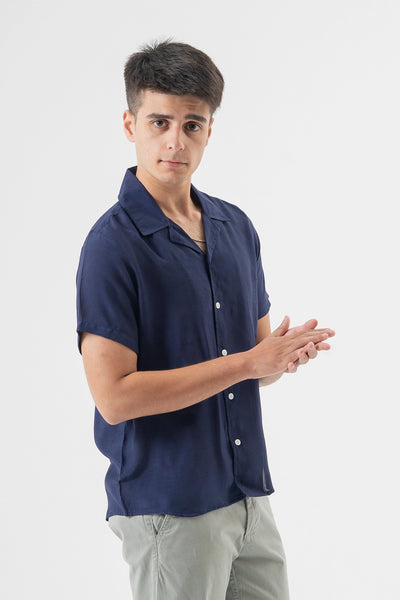 Modern Navy Short Sleeve Shirt for Effortless Style