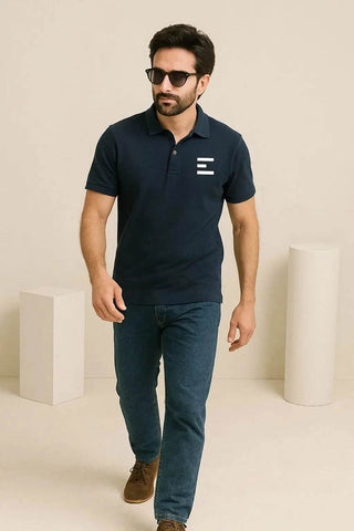 Navy Blue Polo Shirt for Men – Bold, Minimalist & Refined Comfort - Ecowears.pk