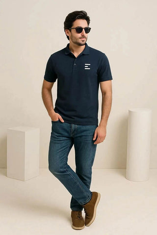 Navy Blue Polo Shirt for Men – Bold, Minimalist & Refined Comfort - Ecowears.pk