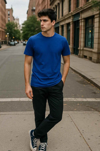 Navy Blue Regular Fit T-Shirt for Comfortable Everyday Wear - Ecowears.pk
