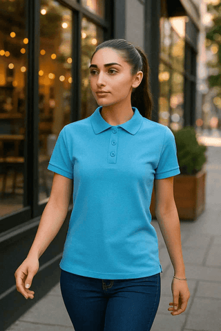 Polo with Slim Sky Blue – Stylish Slim Sky Blue Polo Shirt for Every Occasion - Ecowears.pk