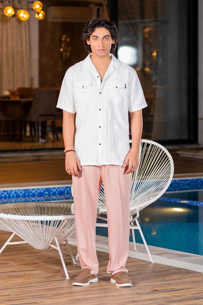 Relaxed Fit Men’s Trousers – Pastel Pink Everyday Comfort