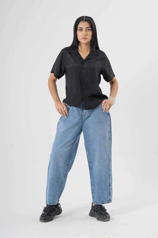 Relaxed Wide Leg Jeans in Light Blue - Effortless Comfort and Style - Ecowears.pk