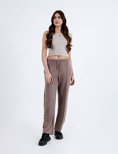 Relaxed Fit Jogger Trousers – Mocha Brown