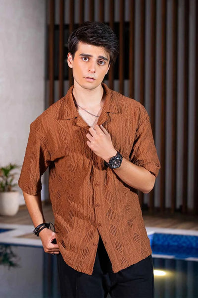 Rustic Brown Textured Shirt
