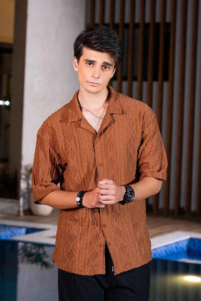 Rustic Brown Textured Shirt