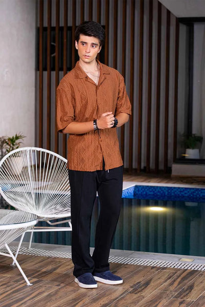 Rustic Brown Textured Shirt