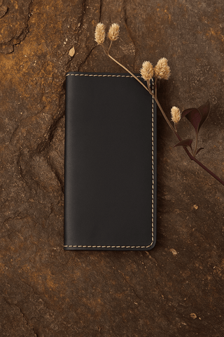 Rustic Dark Brown Leather Passport Holder - Ecowears.pk
