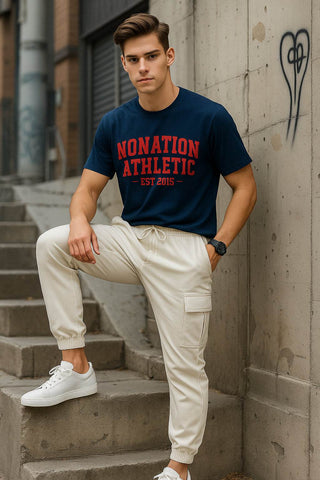 Shadow Leaf Tee Navy Blue - Stylish and Comfortable T-Shirt for Everyday Wear - Ecowears.pk