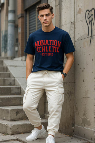 Shadow Leaf Tee Navy Blue - Stylish and Comfortable T-Shirt for Everyday Wear - Ecowears.pk