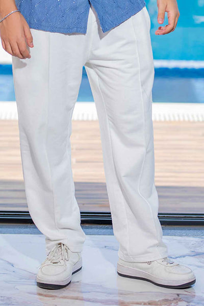 Side Profile Relaxed Trousers Look - White