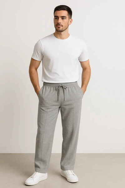 Silver Drift Relax Fit Trousers - Light Grey