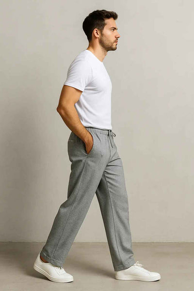 Silver Drift Relax Fit Trousers - Light Grey