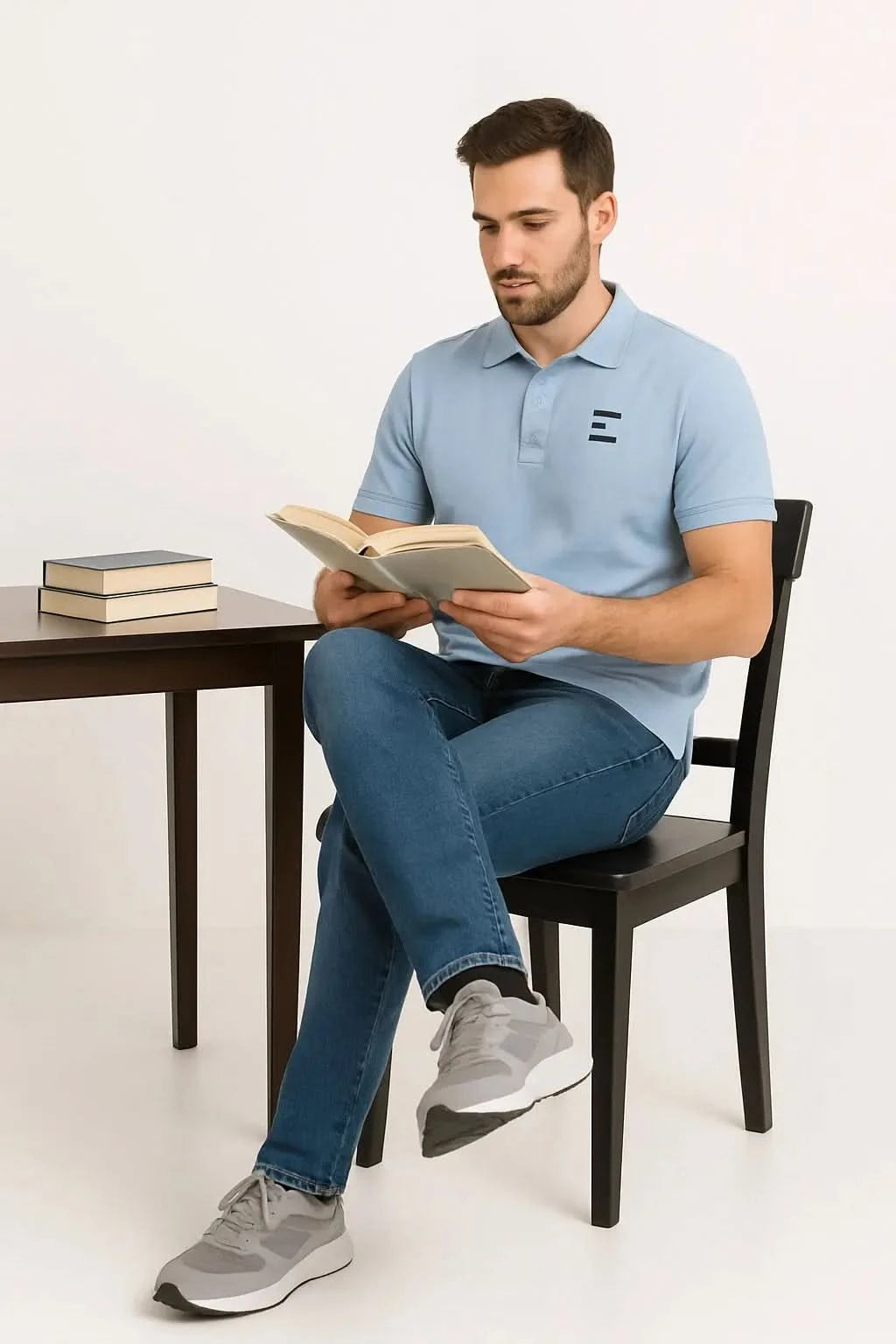 Sky Blue Premium Cotton Polo Shirt for Men – Smart Casual Comfort
