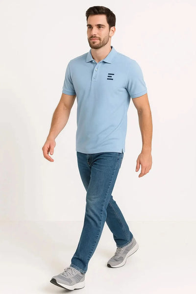 Sky Blue Premium Cotton Polo Shirt for Men – Smart Casual Comfort