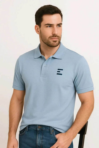 Sky Blue Polo Shirt for Men - Premium Cotton Comfort for Smart Casual Style - Ecowears.pk