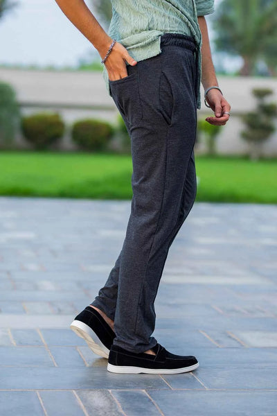 Slate Drift Drawstring Trousers – Charcoal Grey