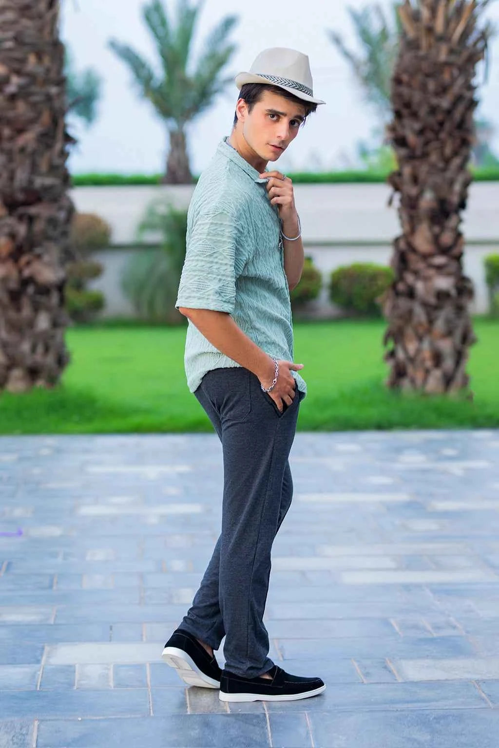 Slate Drift Drawstring Trousers – Charcoal Grey