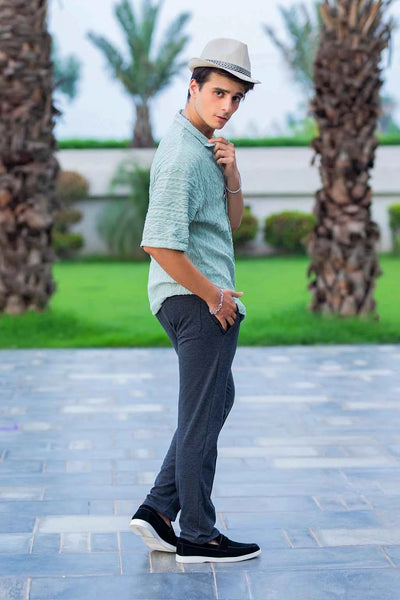 Slate Drift Drawstring Trousers – Charcoal Grey