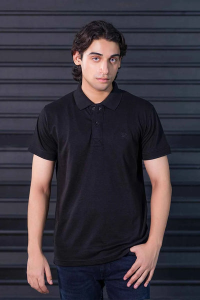 Solid Black Polo Shirt for Men