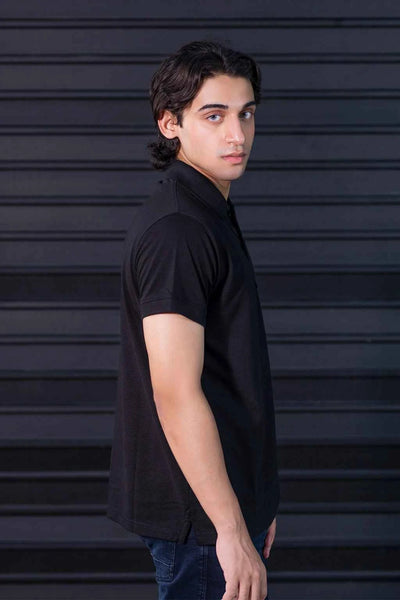 Solid Black Polo Shirt for Men