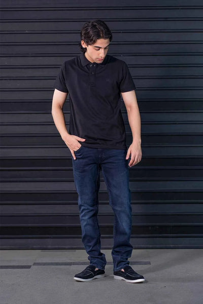Solid Black Polo Shirt for Men