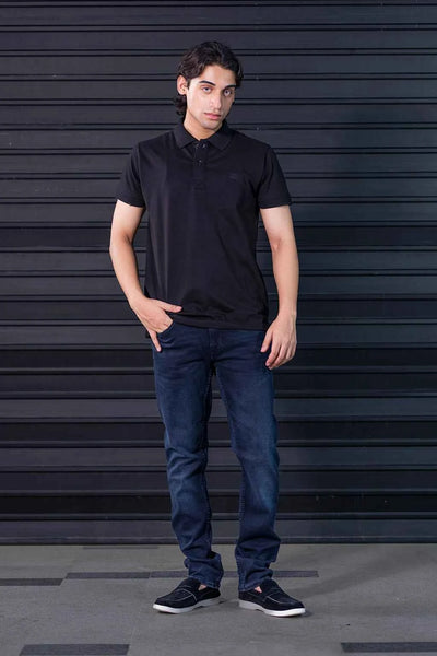 Solid Black Polo Shirt for Men