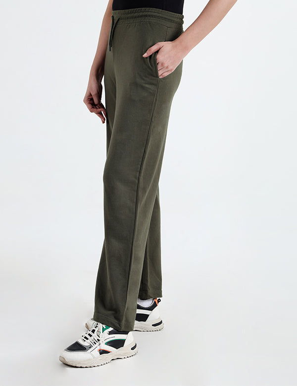 Women’s Olive Straight-Leg Jogger Trousers