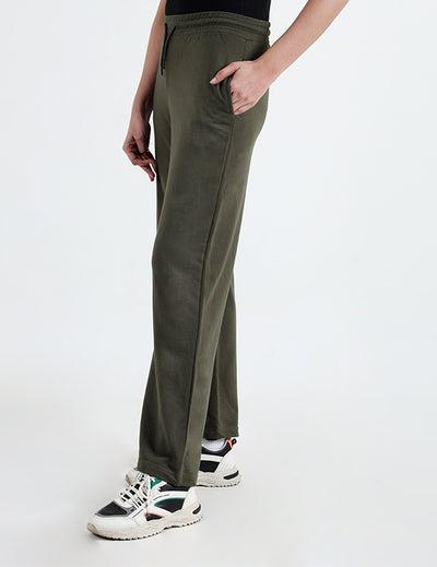 Women’s Olive Straight-Leg Jogger Trousers