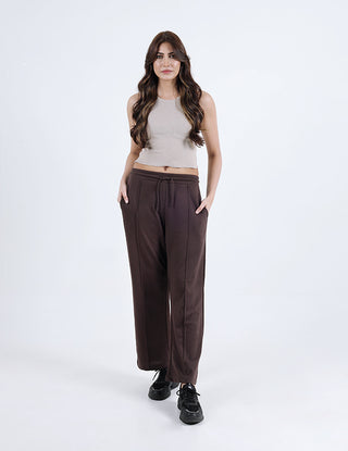 Women’s Chocolate Brown Straight-Leg Trouser
