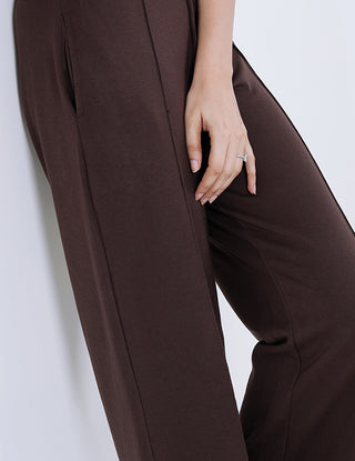 Women’s Chocolate Brown Straight-Leg Trouser