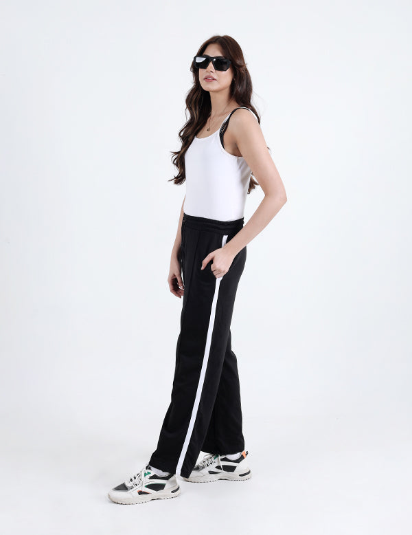 Women’s Black Striped Athletic Trouser