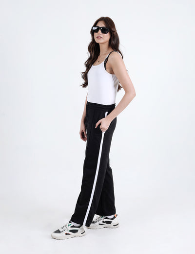 Women’s Black Striped Athletic Trouser