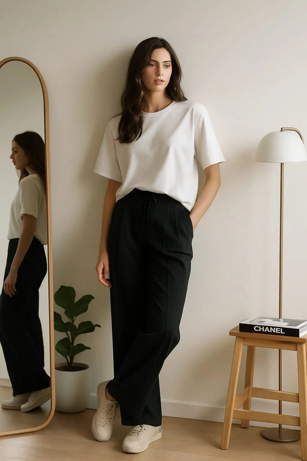 Sunrise Wide-Leg Trousers - Dark Black