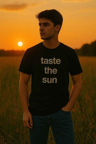 Taste The Sun T-Shirt - Regular Fit Black Tee for Ultimate Everyday Comfort and Style - Ecowears.pk