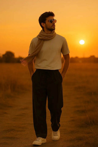 Versatile Black Pants and White Tee Set for Effortless Style - Ecowears.pk