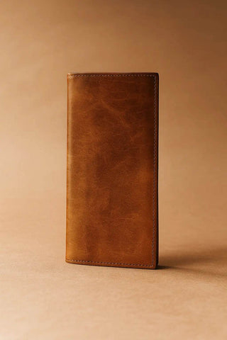 Vintage Brown Leather Wallet – Slim & Stylish Organizer - Ecowears.pk